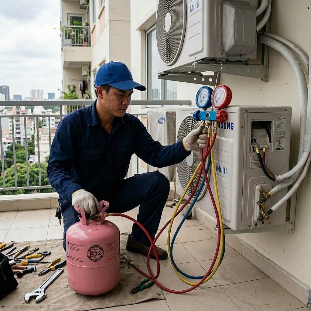 bơm ga máy lạnh